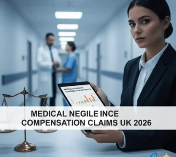 Comprehensive guide on Medical Negligence Compensation Claims UK 2026, illustrating legal justice and medical records
